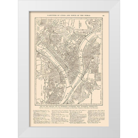 Pittsburgh Pennsylvania - Reynold 1921 White Modern Wood Framed Art Print by Reynold