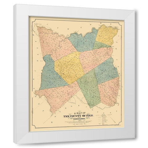 Pike County Pennsylvania - Cross 1856 White Modern Wood Framed Art Print by Cross