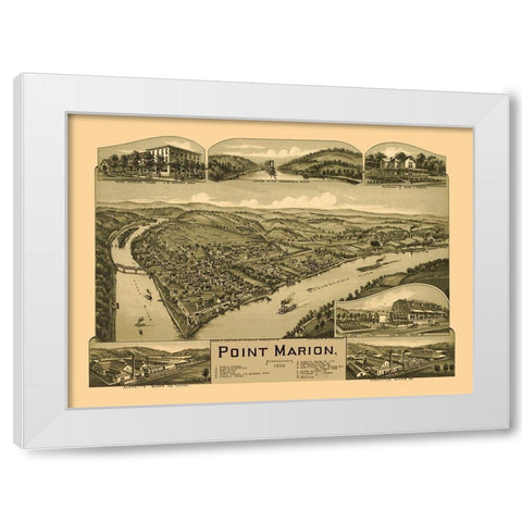Point Marion Pennsylvania - Fowler 1902 White Modern Wood Framed Art Print by Fowler
