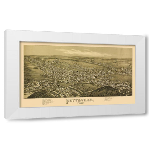 Pottsville Pennsylvania - Fowler 1889 White Modern Wood Framed Art Print by Fowler