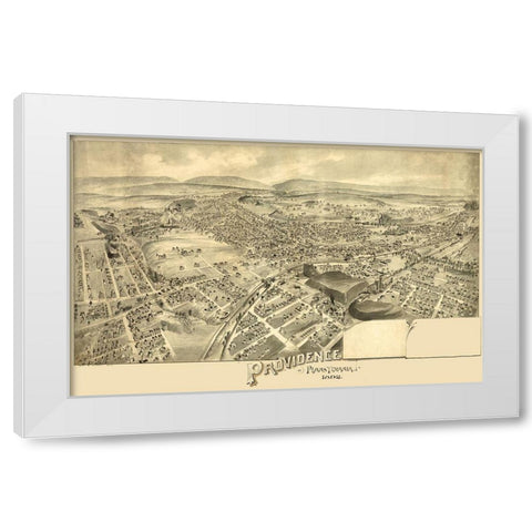 Providence Pennsylvania -1892 White Modern Wood Framed Art Print by Unknown