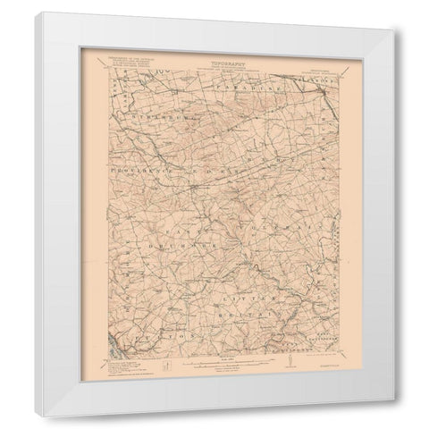 Quarryville Pennsylvania Quad - USGS 1912 White Modern Wood Framed Art Print by USGS