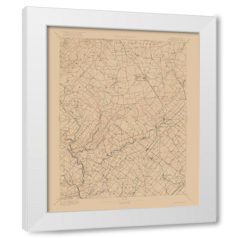 Pennsylvania Quakertown Sheet - USGS 1888 White Modern Wood Framed Art Print by USGS