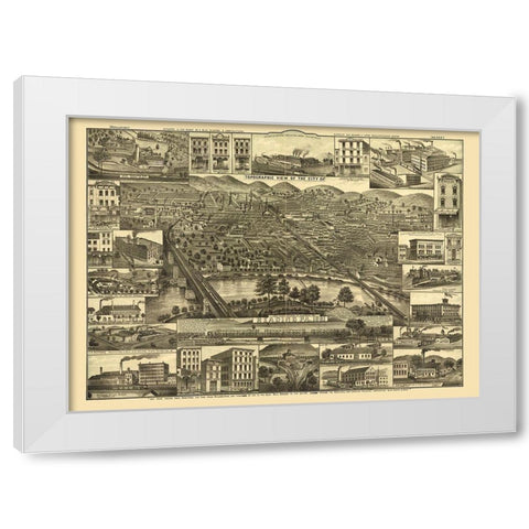 Reading Pennsylvania -1881 White Modern Wood Framed Art Print by Unknown