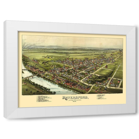 Royersford Pennsylvania - Fowler 1893 White Modern Wood Framed Art Print by Fowler