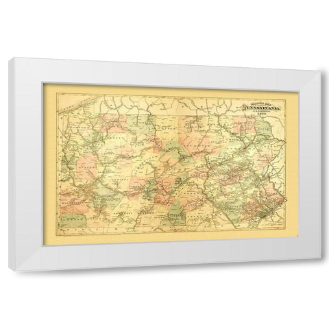 Pennsylvania Railways - Caldwell 1877 White Modern Wood Framed Art Print by Caldwell