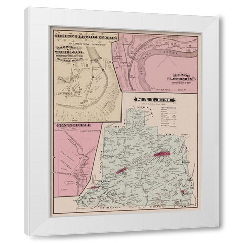 Salem Pennsylvania Landowner - Caldwell 1877 White Modern Wood Framed Art Print by Caldwell