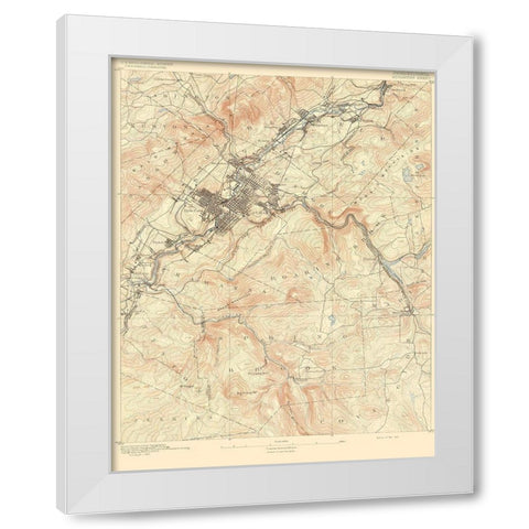 Scranton Pennsylvania Sheet - USGS 1891 White Modern Wood Framed Art Print by USGS