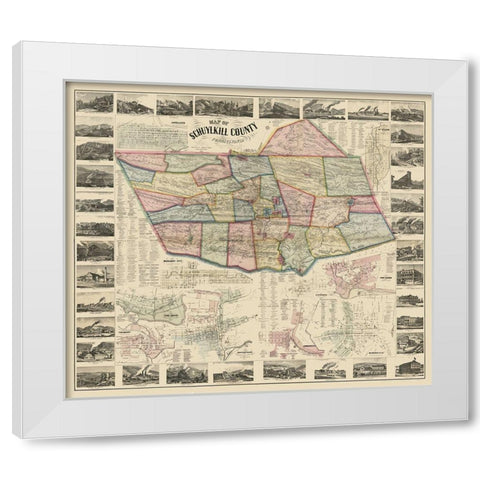 Schuylkill County Pennsylvania - Scott 1864 White Modern Wood Framed Art Print by Scott