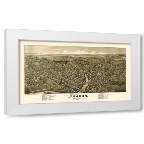 Sharon Pennsylvania - Fowler 1901 White Modern Wood Framed Art Print by Fowler