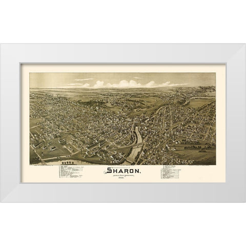 Sharon Pennsylvania - Fowler 1901 White Modern Wood Framed Art Print by Fowler