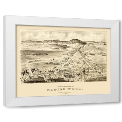 Sinking Spring Pennsylvania - Fowler 1898 White Modern Wood Framed Art Print by Fowler