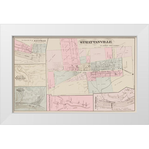 Strattanville Pennsylvania Landowner White Modern Wood Framed Art Print by Caldwell