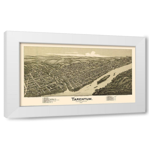 Tarentum Pennsylvania - Fowler 1901 White Modern Wood Framed Art Print by Fowler