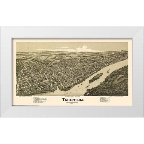 Tarentum Pennsylvania - Fowler 1901 White Modern Wood Framed Art Print by Fowler