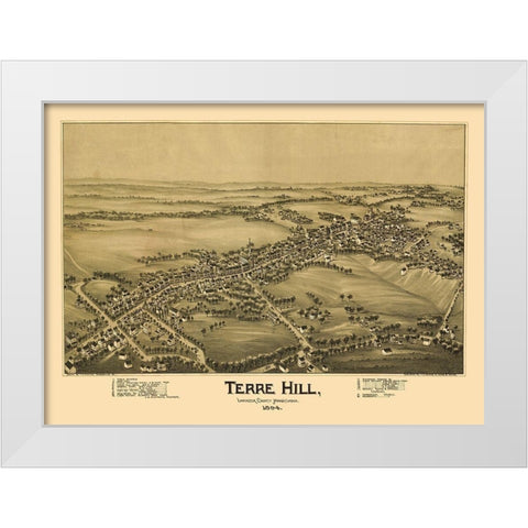 Terre Hill Pennsylvania - Fowler 1894 White Modern Wood Framed Art Print by Fowler