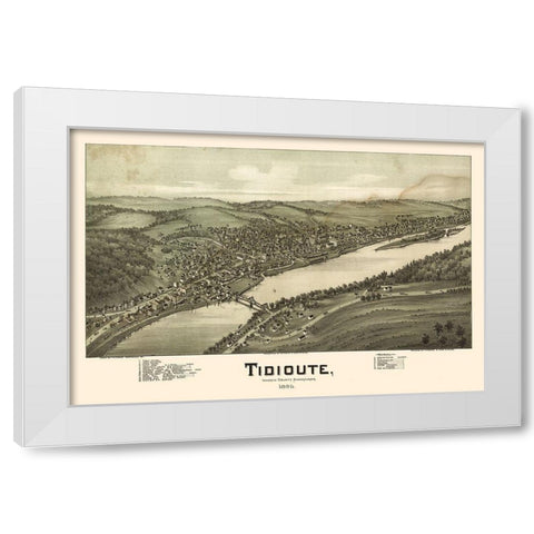 Tidioute Pennsylvania - Fowler 1896 White Modern Wood Framed Art Print by Fowler