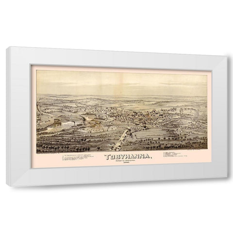 Tobyhanna Pennsylvania - Fowler 1891 White Modern Wood Framed Art Print by Fowler