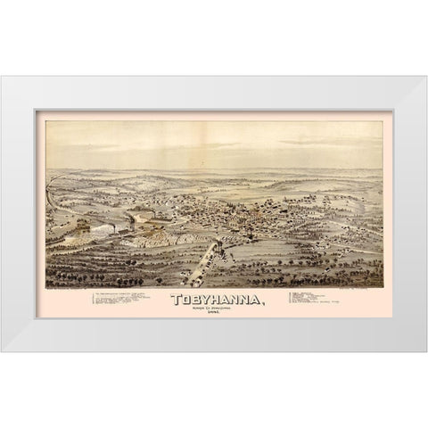 Tobyhanna Pennsylvania - Fowler 1891 White Modern Wood Framed Art Print by Fowler