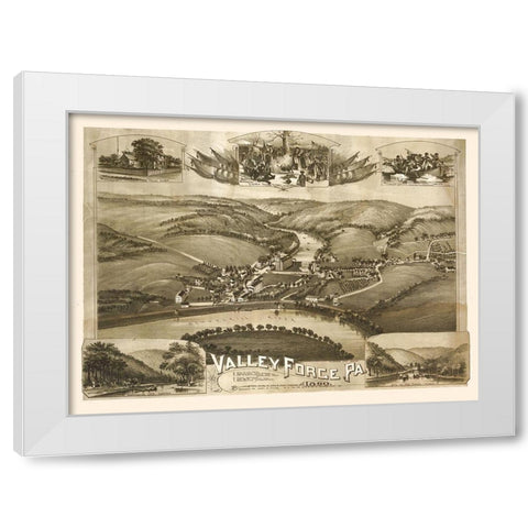 Valley Forge Pennsylvania - Moyer 1890 White Modern Wood Framed Art Print by Moyer