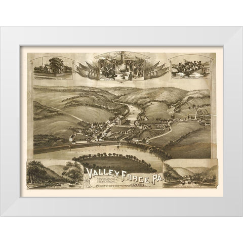 Valley Forge Pennsylvania - Moyer 1890 White Modern Wood Framed Art Print by Moyer