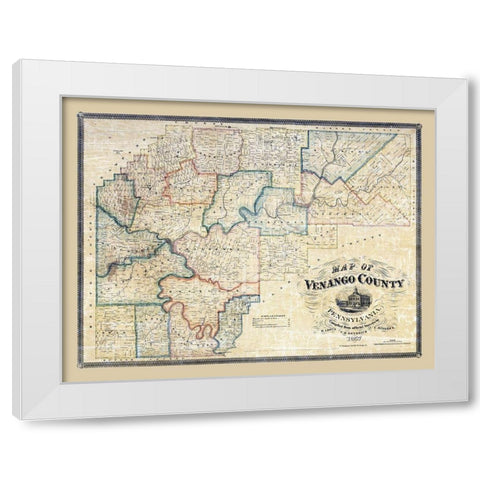 Venango County Pennsylvania - Irwin 1857 White Modern Wood Framed Art Print by Irwin