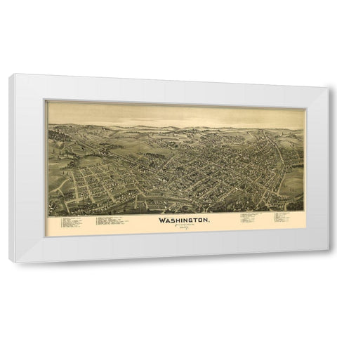 Washington Pennsylvania - Fowler 1897 White Modern Wood Framed Art Print by Fowler