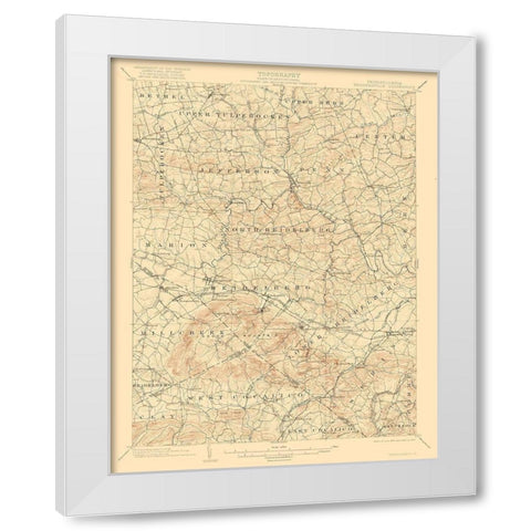 Wernersville Pennsylvania Quad - USGS 1902 White Modern Wood Framed Art Print by USGS