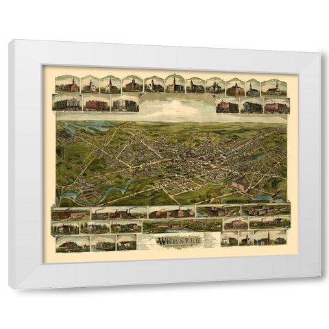 Webster Pennsylvania - Bailey 1892 White Modern Wood Framed Art Print by Bailey