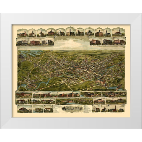 Webster Pennsylvania - Bailey 1892 White Modern Wood Framed Art Print by Bailey