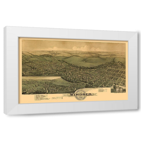 Windber Pennsylvania - Fowler 1900 White Modern Wood Framed Art Print by Fowler