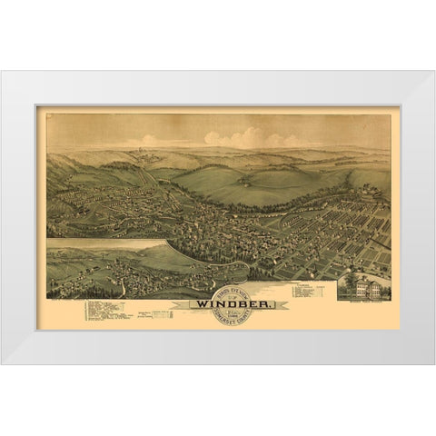 Windber Pennsylvania - Fowler 1900 White Modern Wood Framed Art Print by Fowler