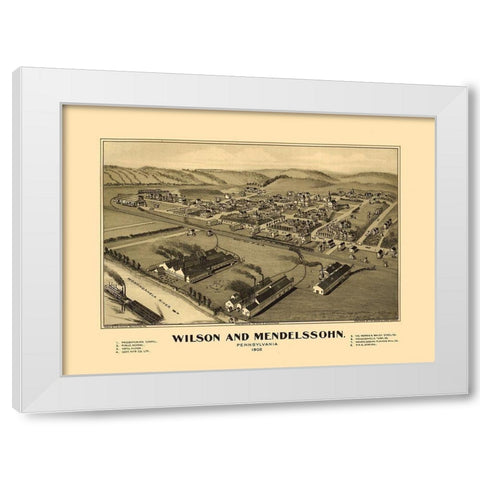 Wilson Mendelssohn Pennsylvania- Fowler 1902 White Modern Wood Framed Art Print by Fowler
