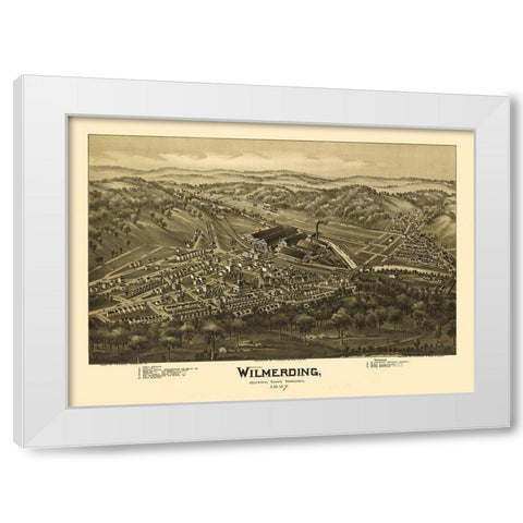 Wilmerding Pennsylvania - Moyer 1897 White Modern Wood Framed Art Print by Fowler