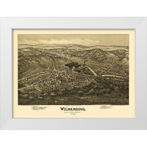 Wilmerding Pennsylvania - Moyer 1897 White Modern Wood Framed Art Print by Fowler