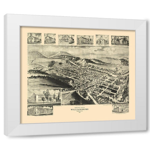 Williamsburg Pennsylvania - Fowler 1906 White Modern Wood Framed Art Print by Fowler