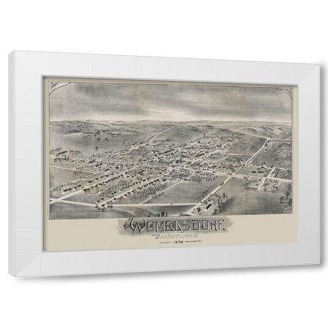 Womelsdorf Pennsylvania - Moyer 1898 White Modern Wood Framed Art Print by Moyer