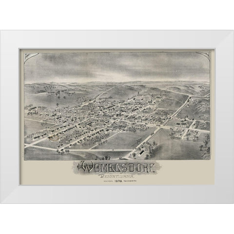 Womelsdorf Pennsylvania - Moyer 1898 White Modern Wood Framed Art Print by Moyer