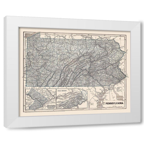 Pennsylvania - Morse 1845 White Modern Wood Framed Art Print by Morse