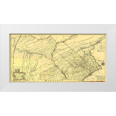 Pennsylvania Province - Jefferys 1759 White Modern Wood Framed Art Print by Jefferys