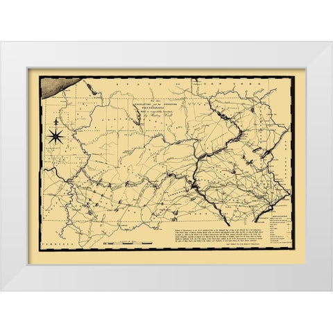 Pennsylvania - Johnson 1791 White Modern Wood Framed Art Print by Johnson