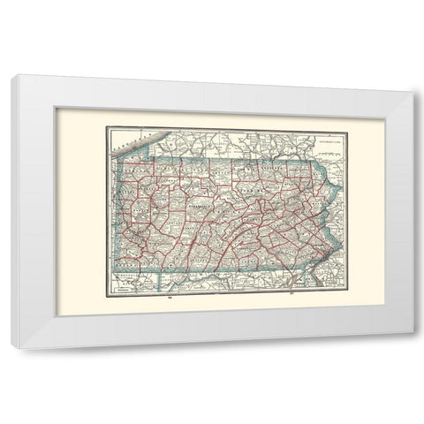 Pennsylvania - Rathbun 1893 White Modern Wood Framed Art Print by Rathbun