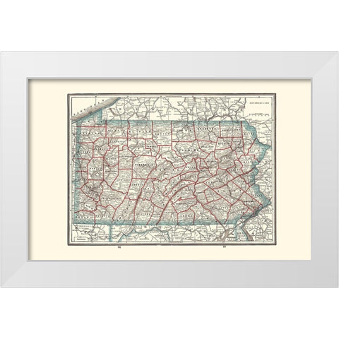 Pennsylvania - Rathbun 1893 White Modern Wood Framed Art Print by Rathbun