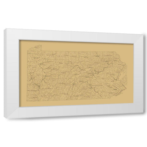 Pennsylvania -1893 White Modern Wood Framed Art Print by Unknown