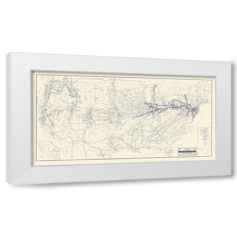 Pennsylvania -1889 White Modern Wood Framed Art Print by Unknown