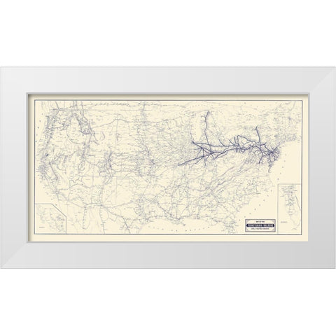 Pennsylvania -1889 White Modern Wood Framed Art Print by Unknown