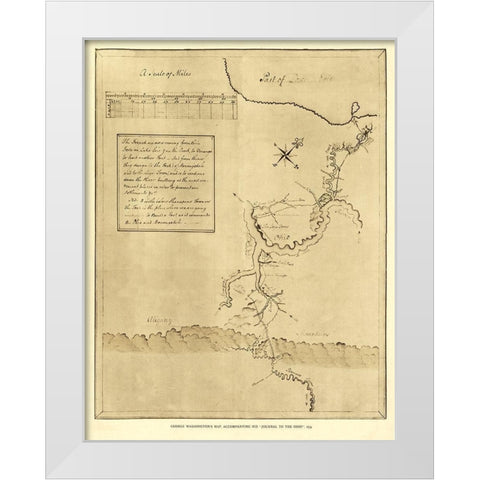 Pennsylvania - Washington 1754 White Modern Wood Framed Art Print by Washington