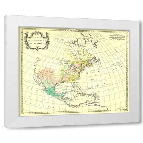North America - 1754 White Modern Wood Framed Art Print by Unknown