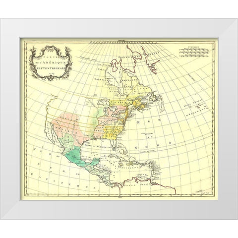 North America - 1754 White Modern Wood Framed Art Print by Unknown