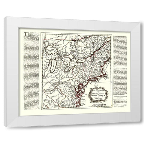 British Colonies North America Ohio River White Modern Wood Framed Art Print by Overton
